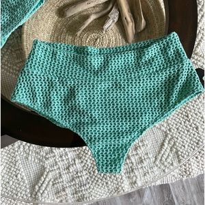 Montce green crochet high rise bikini bottoms